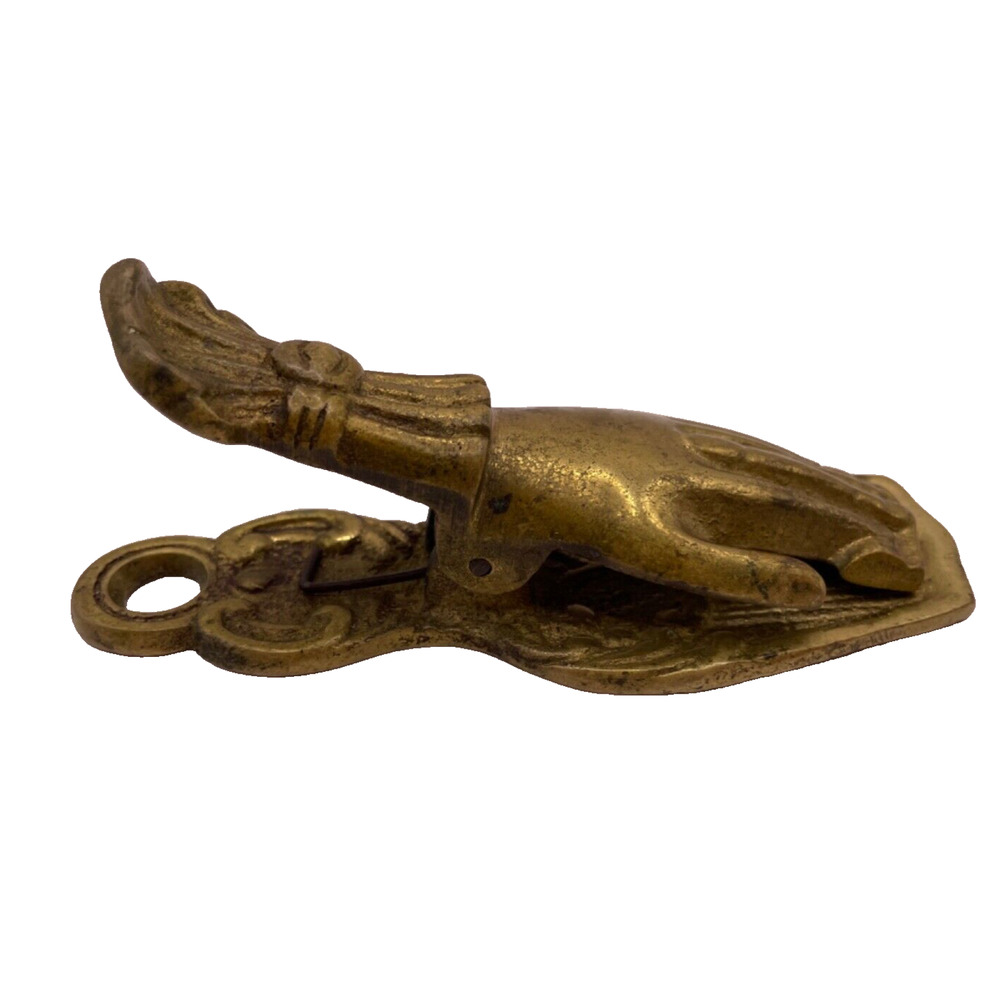 Vintage Brass Left Hand Letter/Paper Holder/Clip Made in Japan 4.75 Inches - Picture 5 of 13
